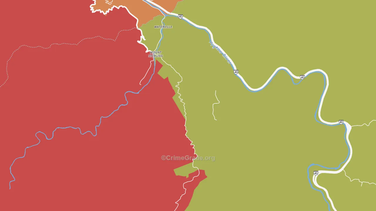 Cataloochee, NC Map of Burglary Rates