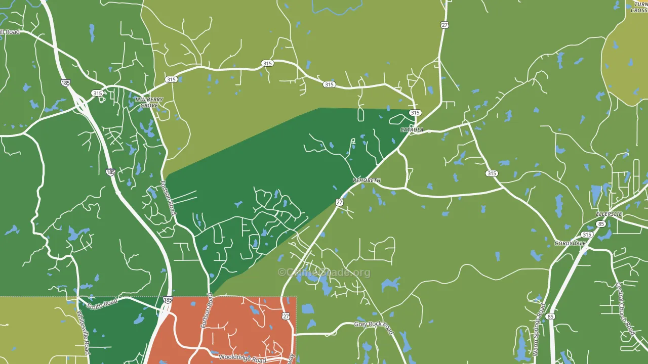 Cataula, GA Map of Burglary Rates