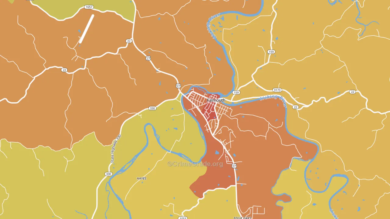 Catawba, KY Map of Burglary Rates
