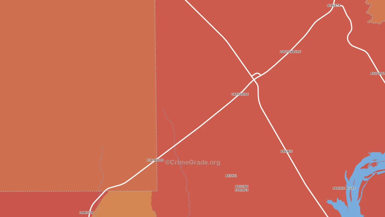 Catherine, AL Map of Burglary Rates
