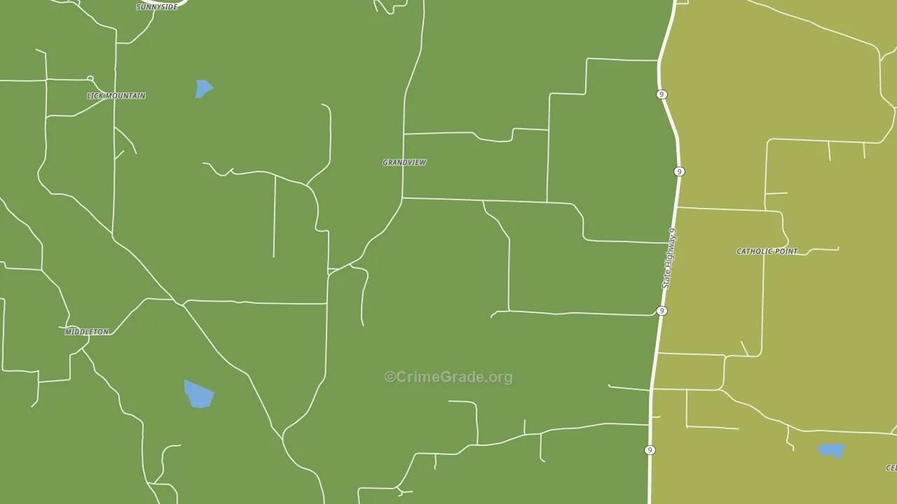 Catholic Point, AR Map of Burglary Rates