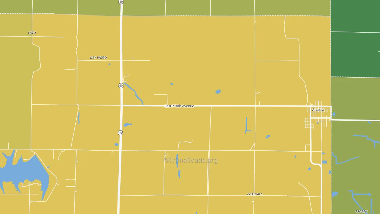 Cato, KS Map of Burglary Rates