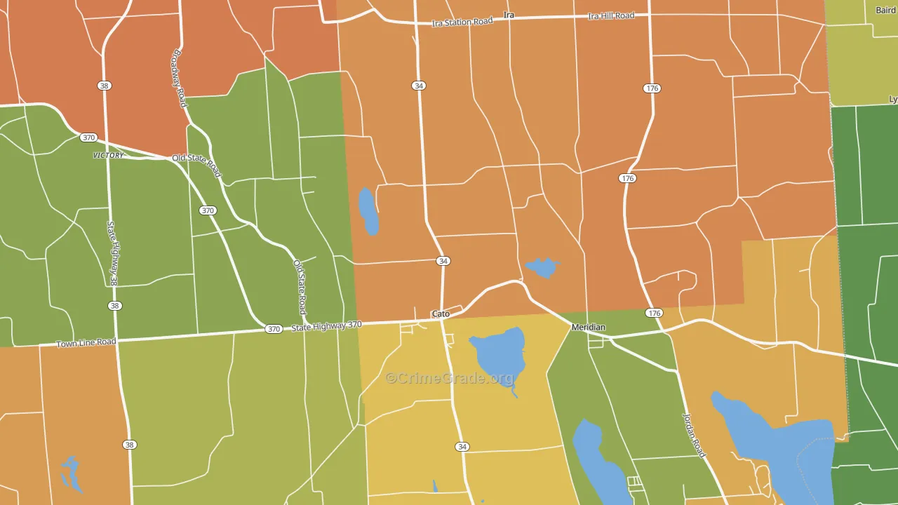 Cato, NY Map of Burglary Rates