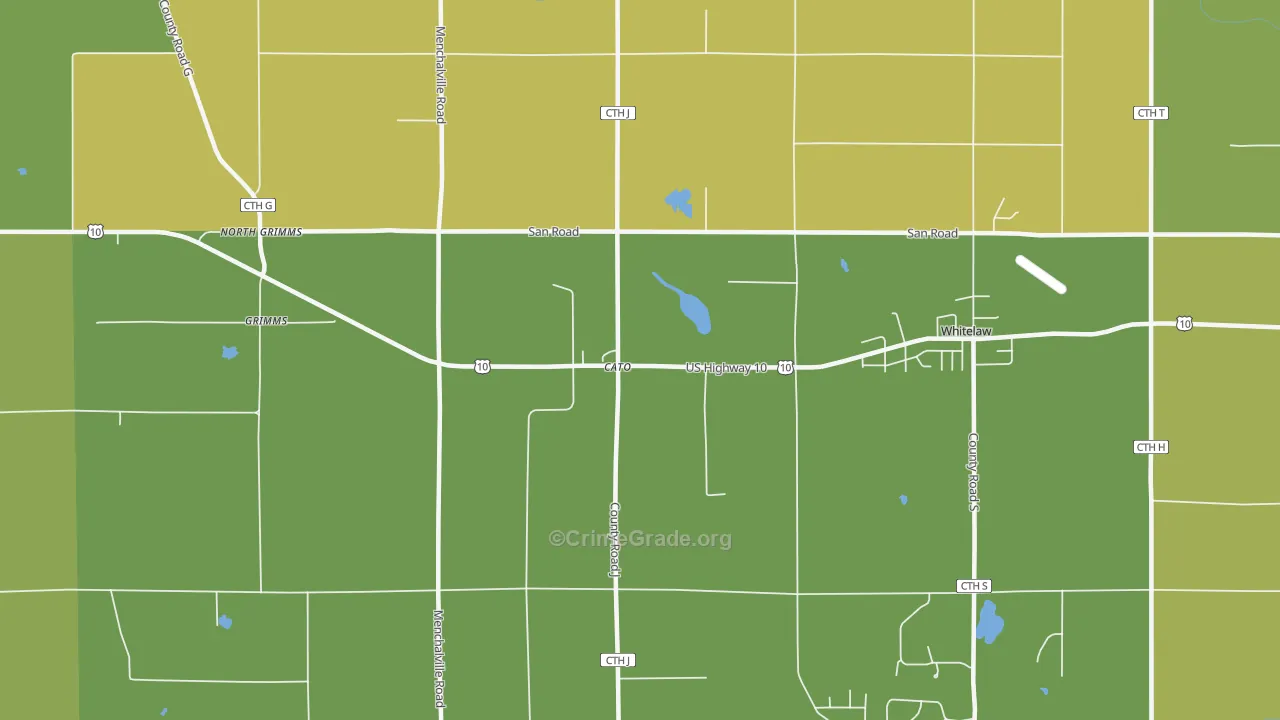 Cato, WI Map of Burglary Rates