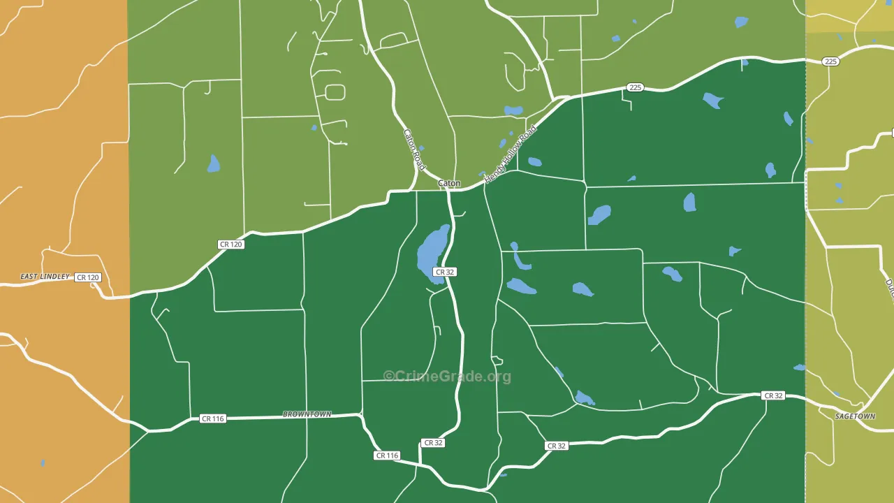 Caton, NY Map of Burglary Rates