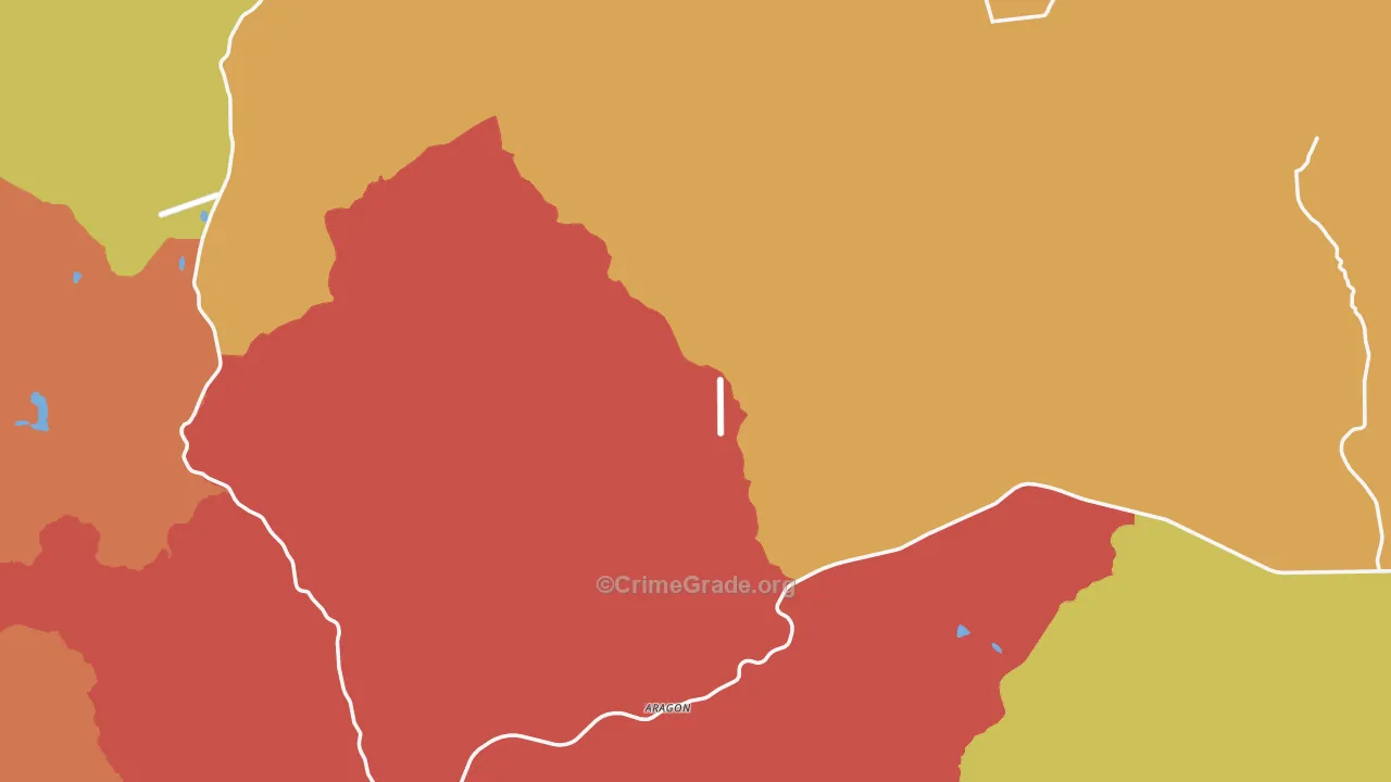 Catron County, NM Map of Burglary Rates
