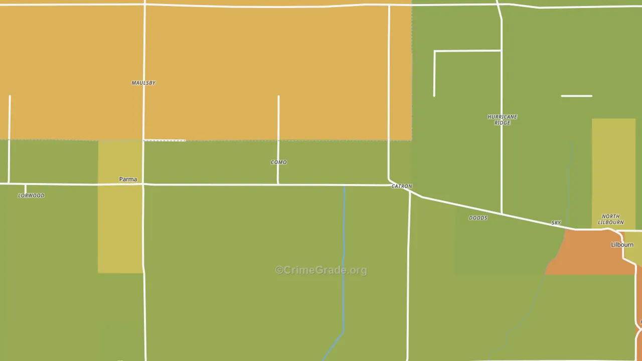 Catron, MO Map of Burglary Rates