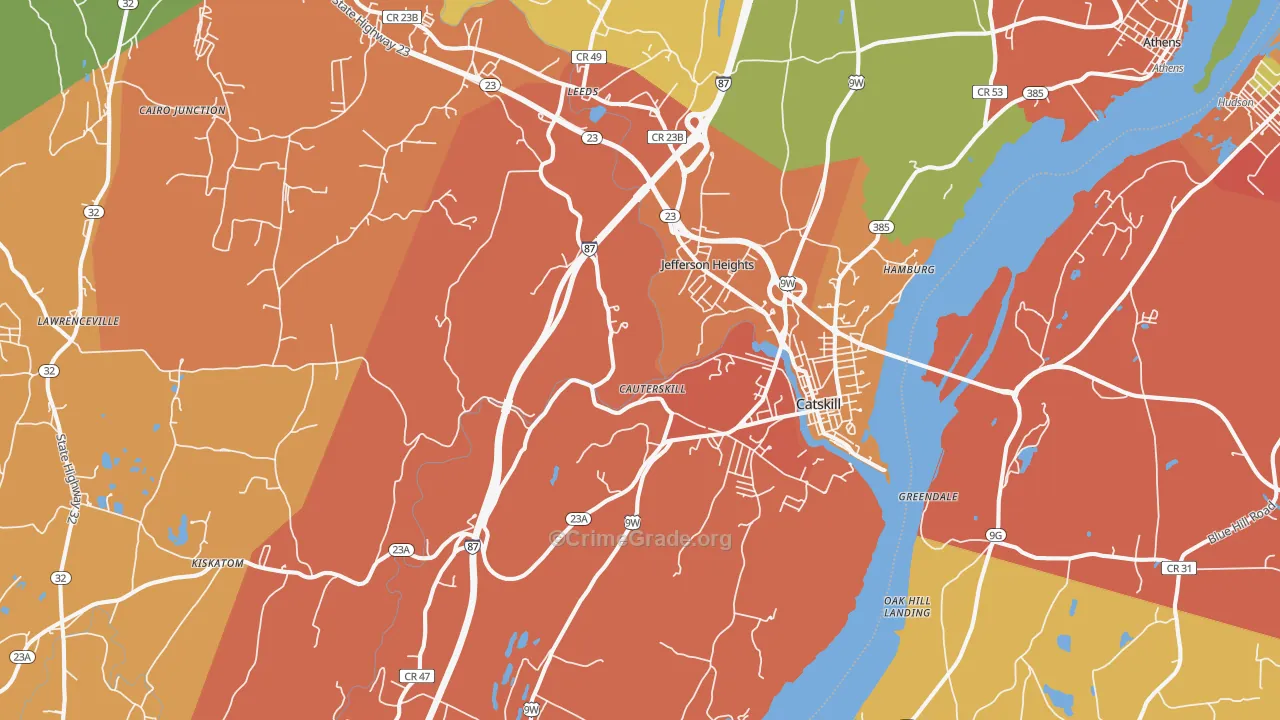 Catskill, NY Map of Burglary Rates