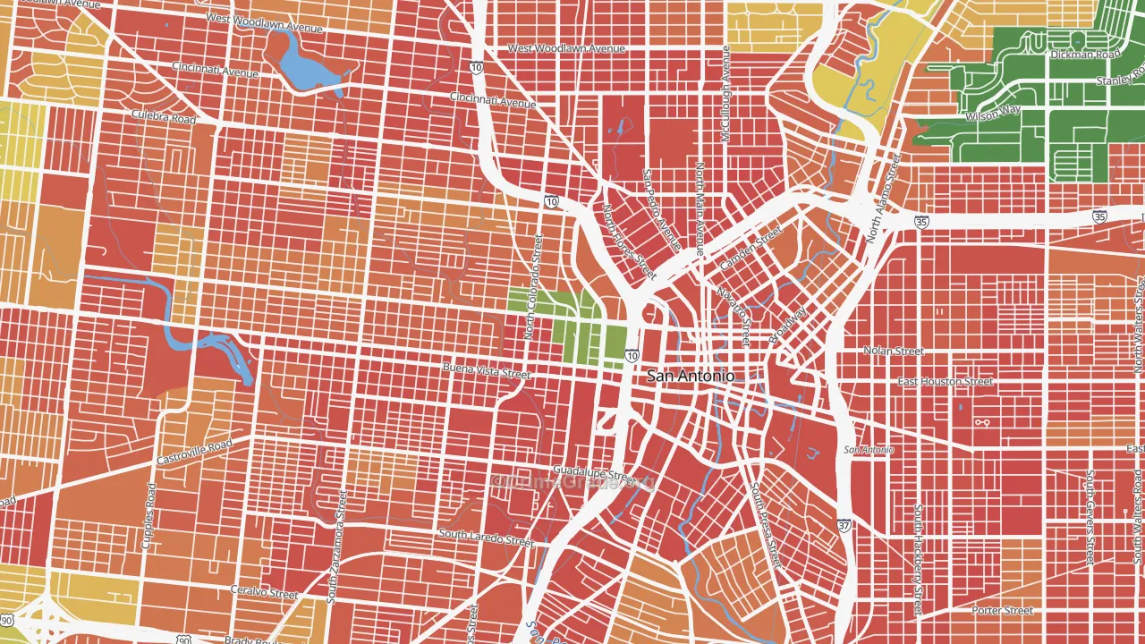 Cattleman Square, San Antonio, TX Map of Burglary Rates