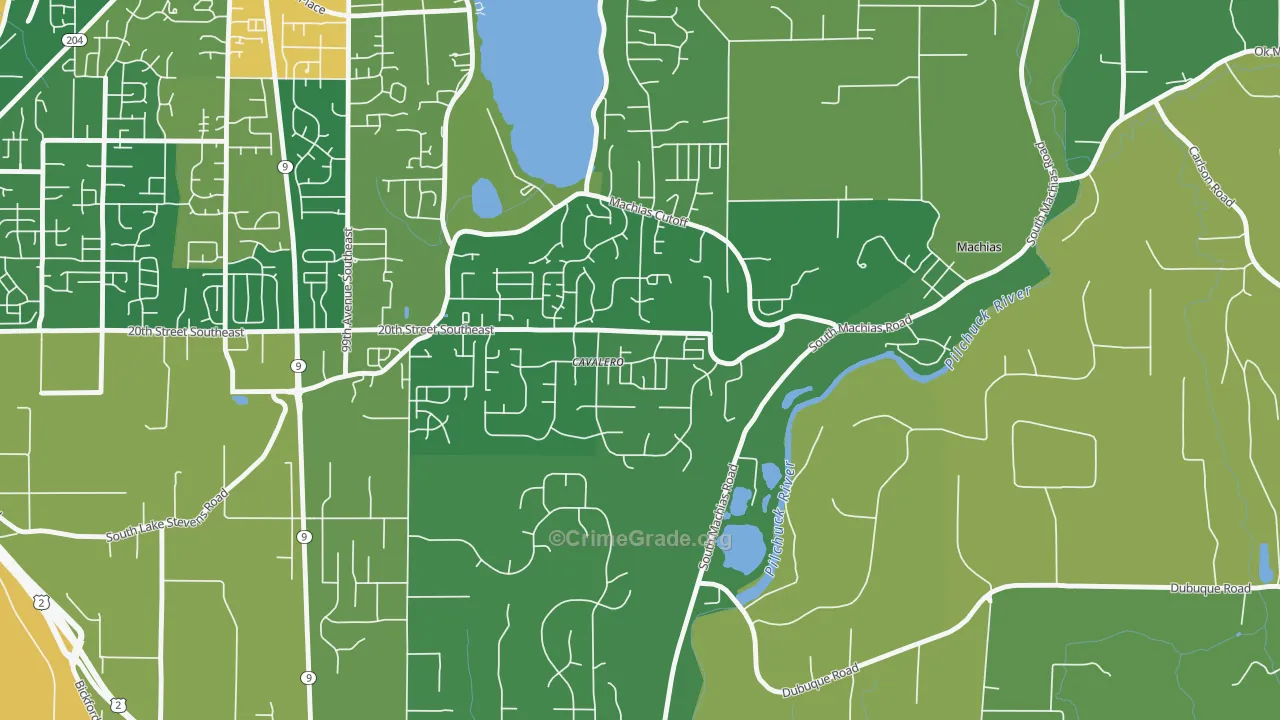 Cavalero, WA Map of Burglary Rates