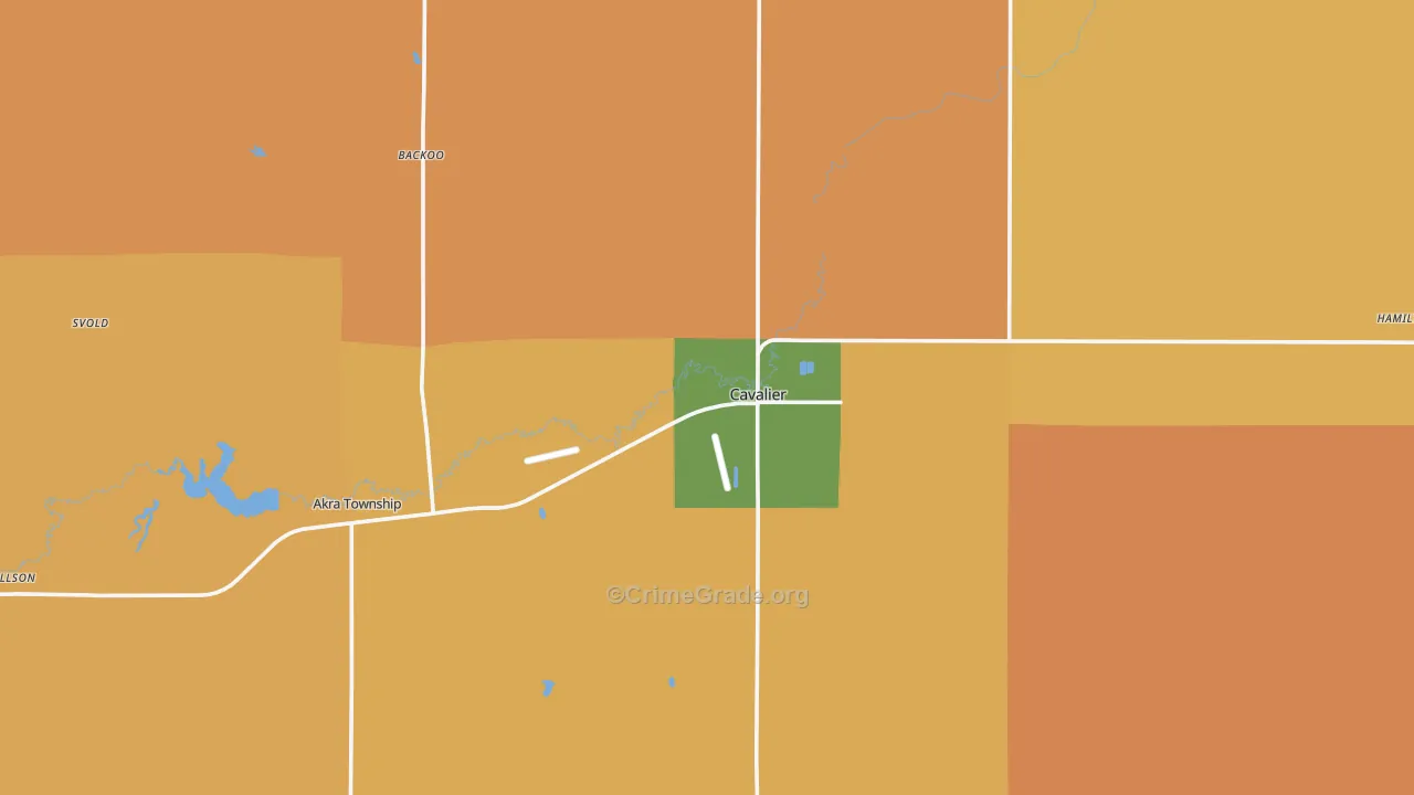 Cavalier, ND Map of Burglary Rates