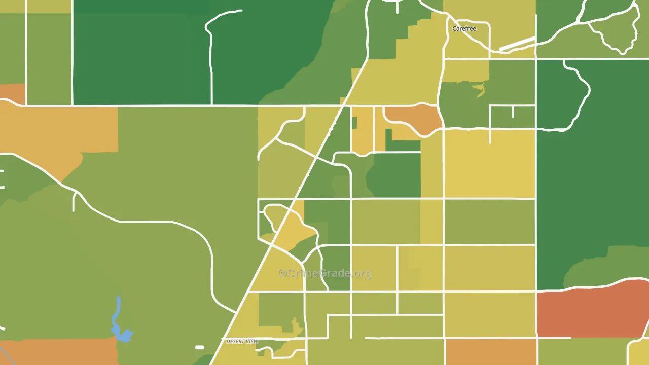 Cave Creek, AZ Map of Burglary Rates