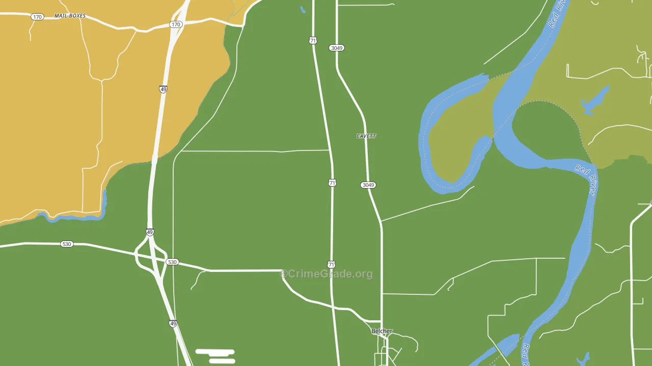 Cavett, LA Map of Burglary Rates