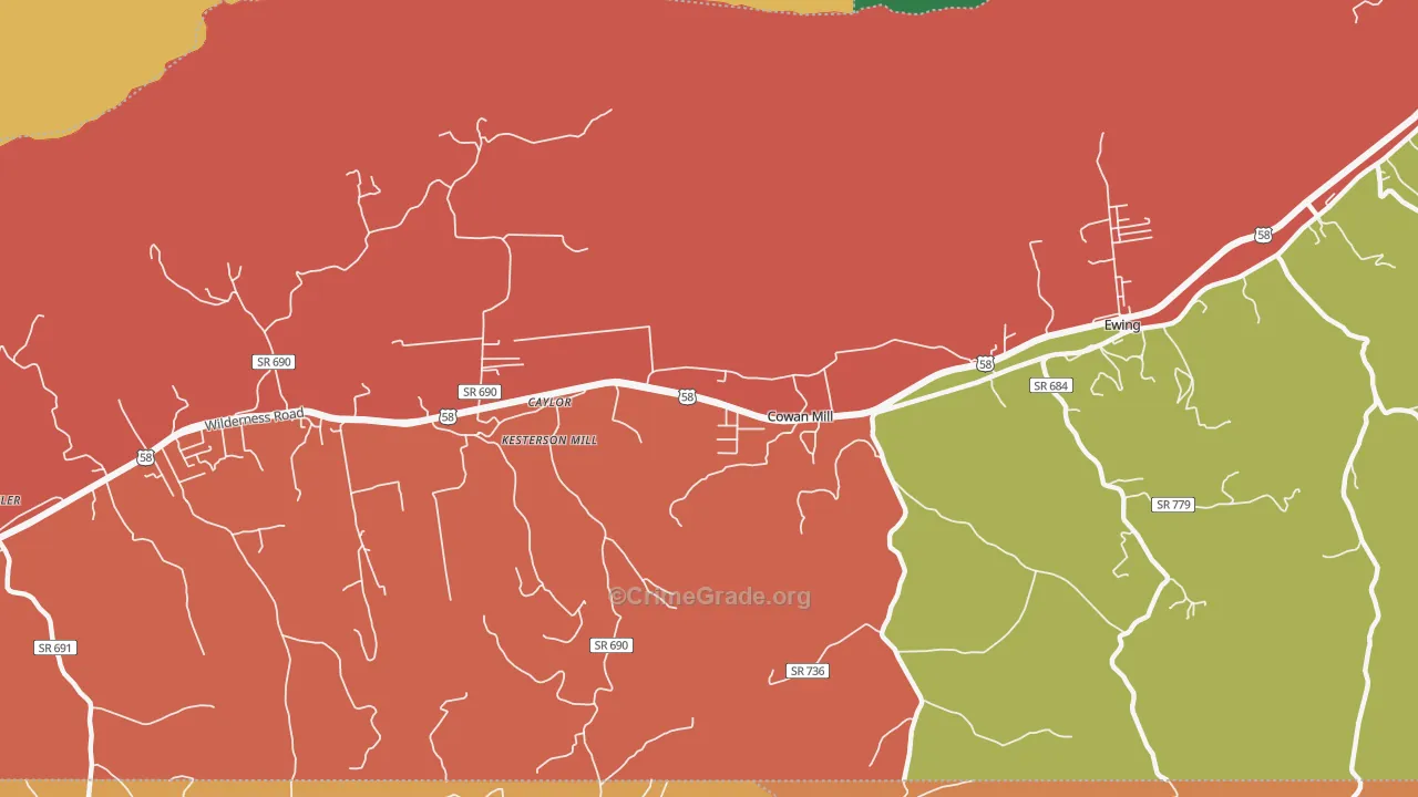Caylor, VA Map of Burglary Rates