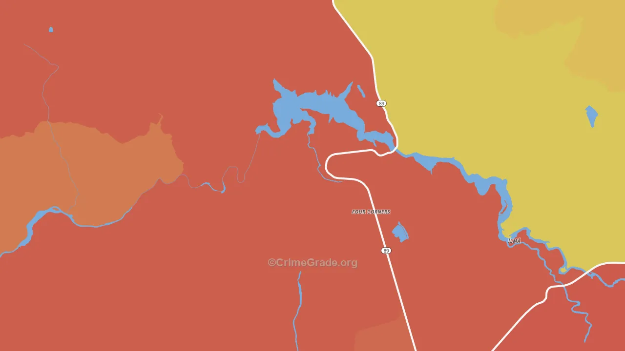Cayton, CA Map of Burglary Rates