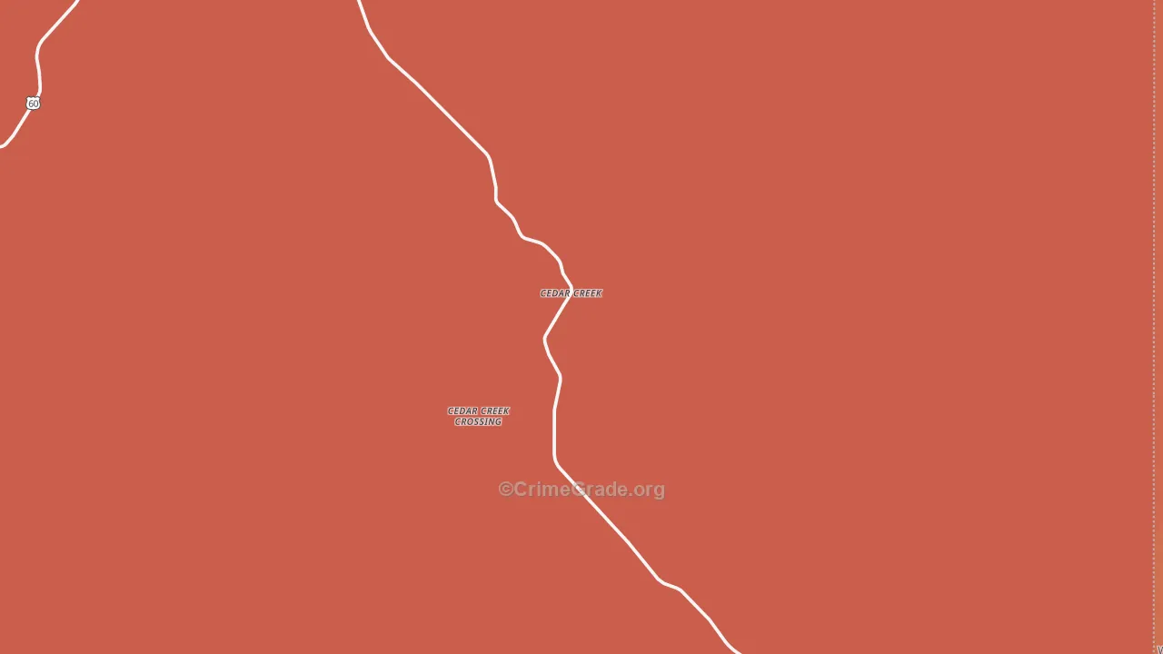 Cedar Creek, AZ Map of Burglary Rates