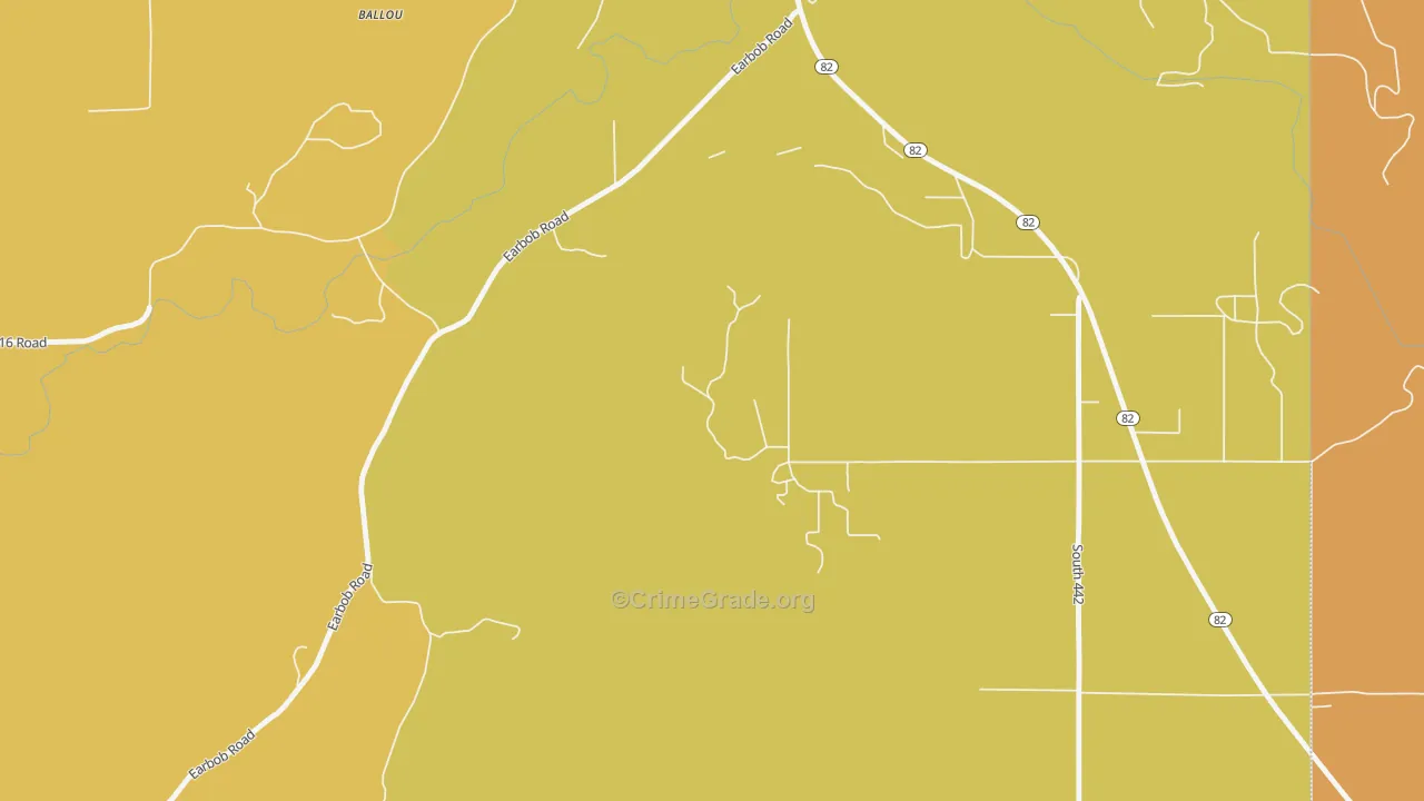 Cedar Crest, OK Map of Burglary Rates