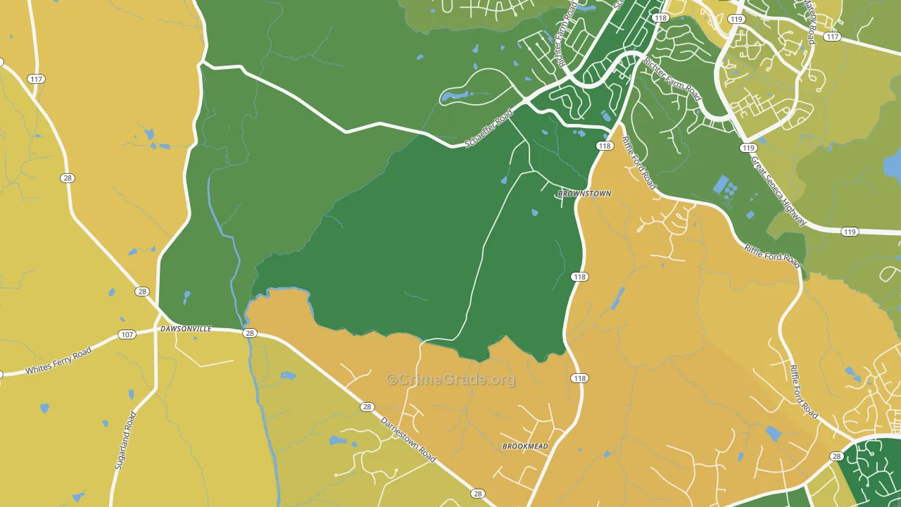 Cedar Grove, MD Map of Burglary Rates