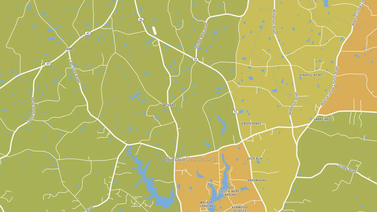 Cedar Grove, NC Map of Burglary Rates