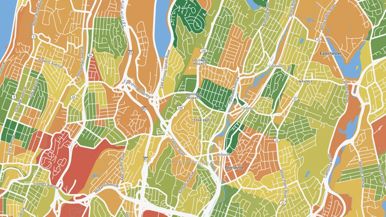 Cedar Knolls, Bronxville, NY Map of Burglary Rates