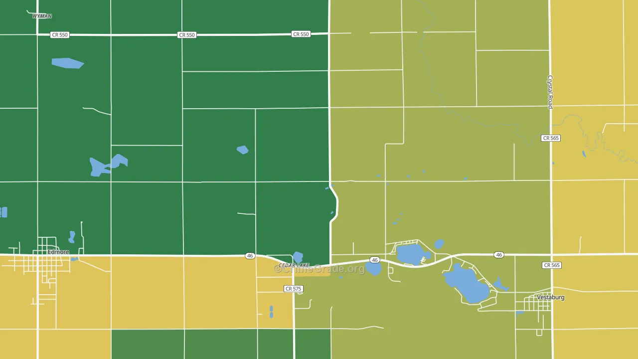 Cedar Lake, MI Map of Burglary Rates