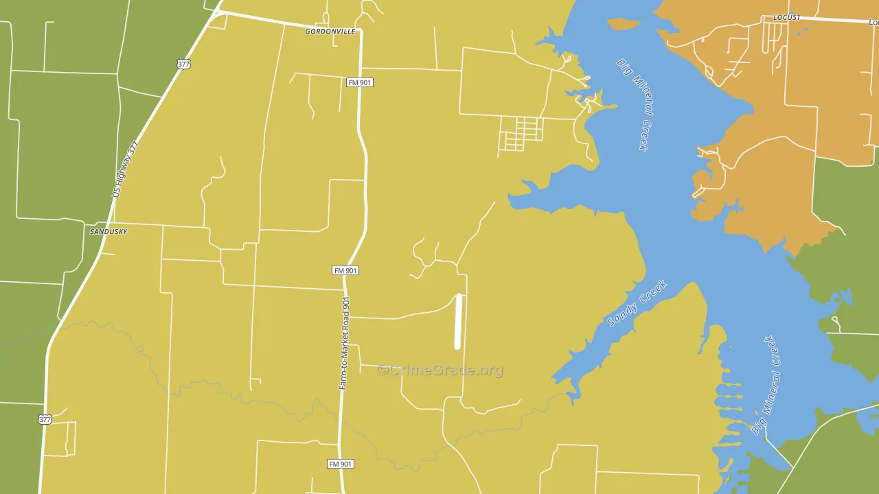 Cedar Mills, TX Map of Burglary Rates