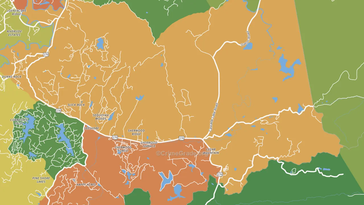 Cedar Mountain, NC Map of Burglary Rates