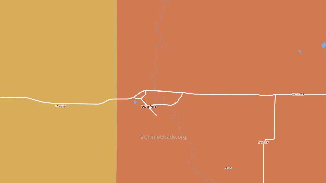 Cedar Vale, KS Map of Burglary Rates