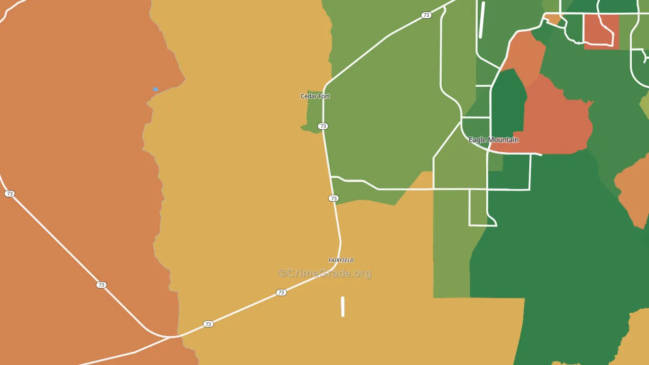 Cedar Valley, UT Map of Burglary Rates