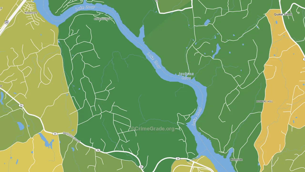 Cedarhurst, CT Map of Burglary Rates