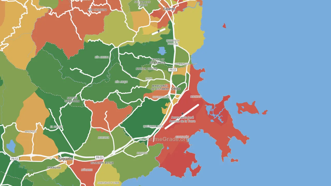 Ceiba Municipio, PR Map of Burglary Rates