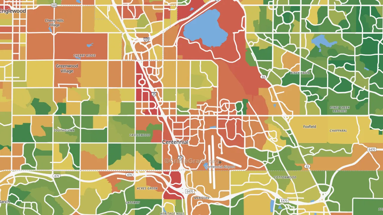 Centennial, CO Map of Burglary Rates