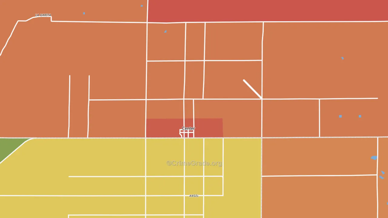 Center, CO Map of Burglary Rates