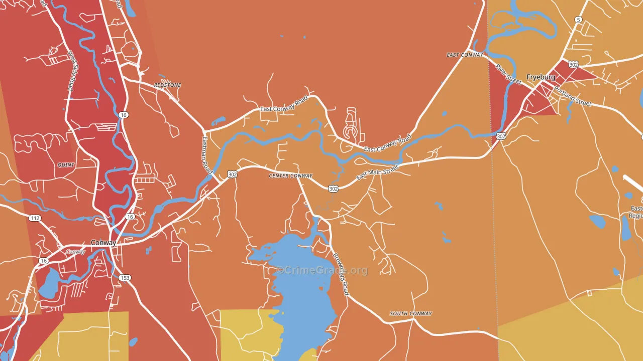 Center Conway, NH Map of Burglary Rates