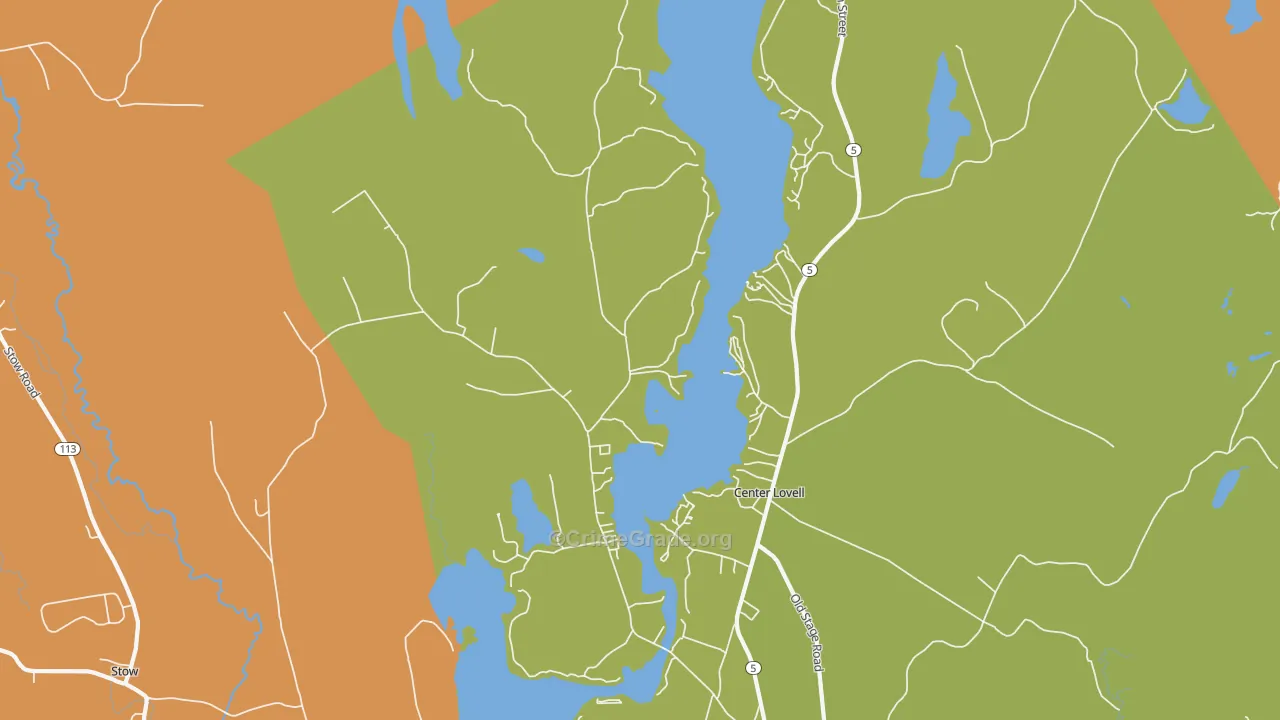 Center Lovell, ME Map of Burglary Rates