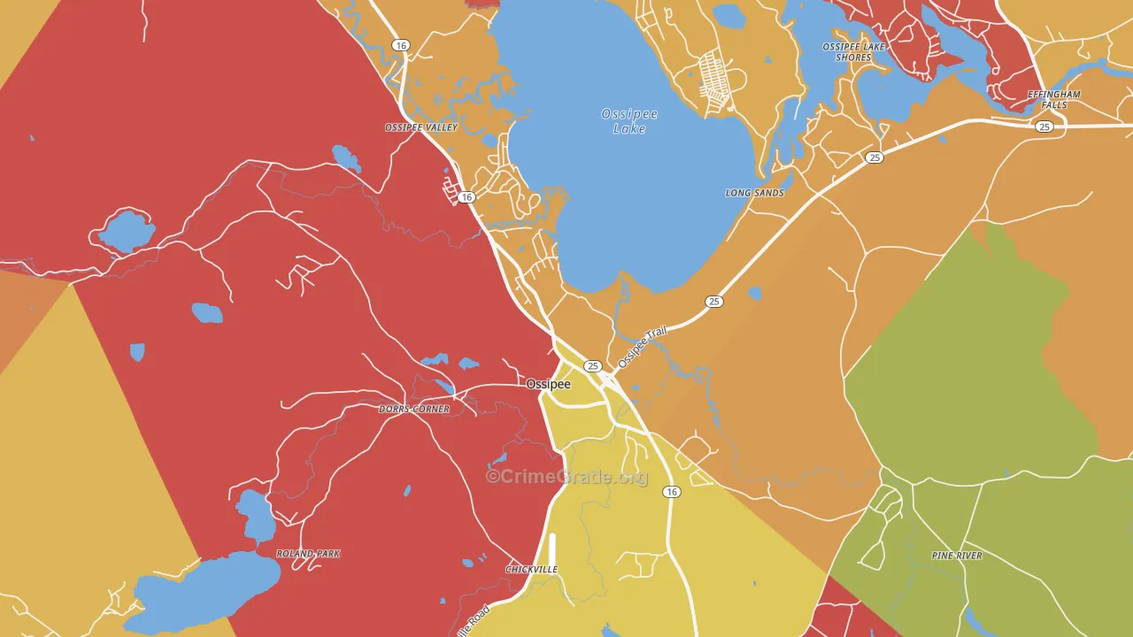 Center Ossipee, NH Map of Burglary Rates