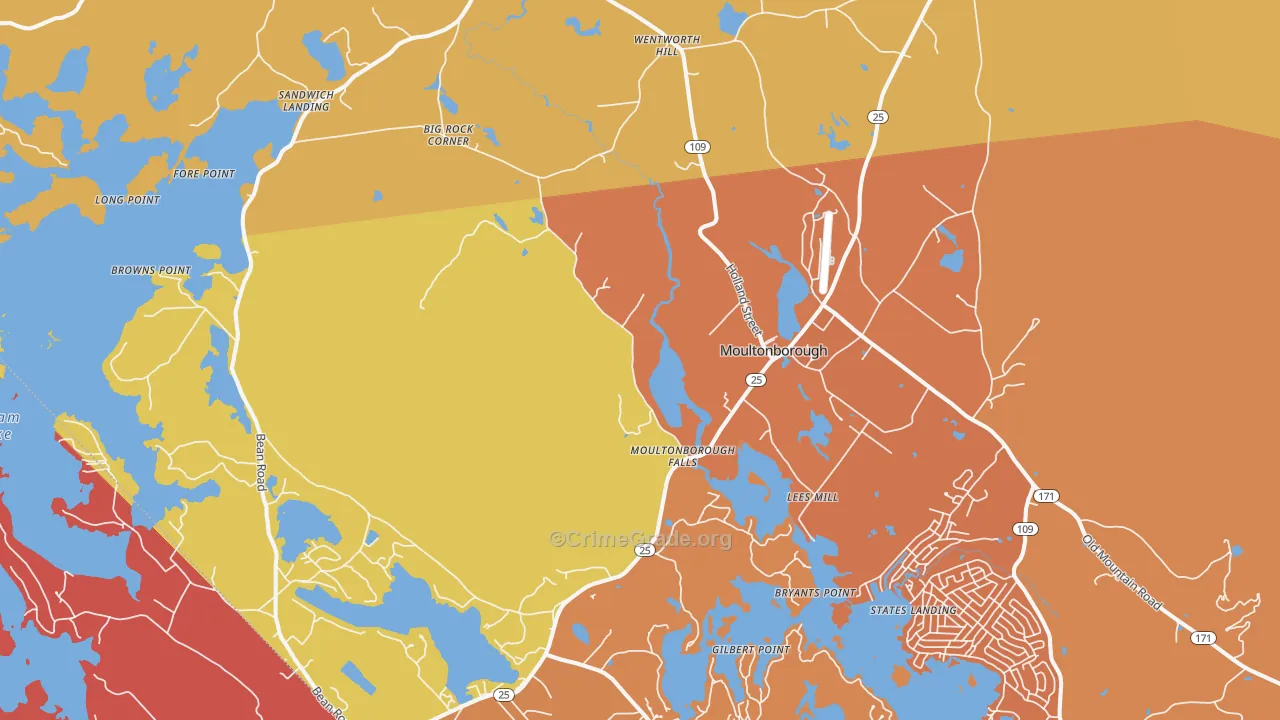 Center Sandwich, NH Map of Burglary Rates