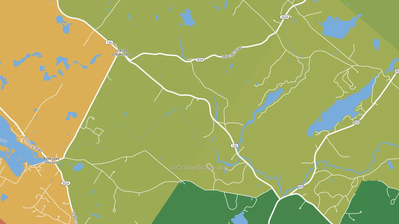 Center Strafford, NH Map of Burglary Rates