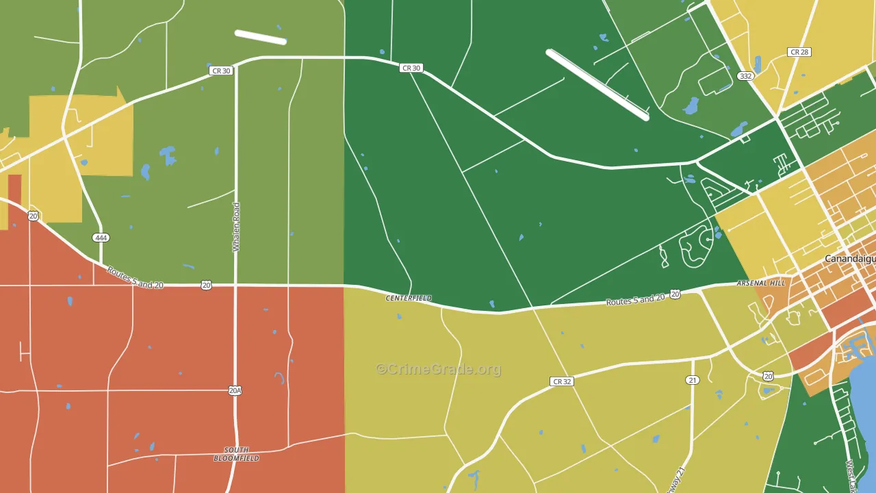 Centerfield, NY Map of Burglary Rates