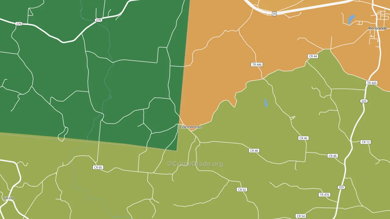 Centerpoint, OH Map of Burglary Rates