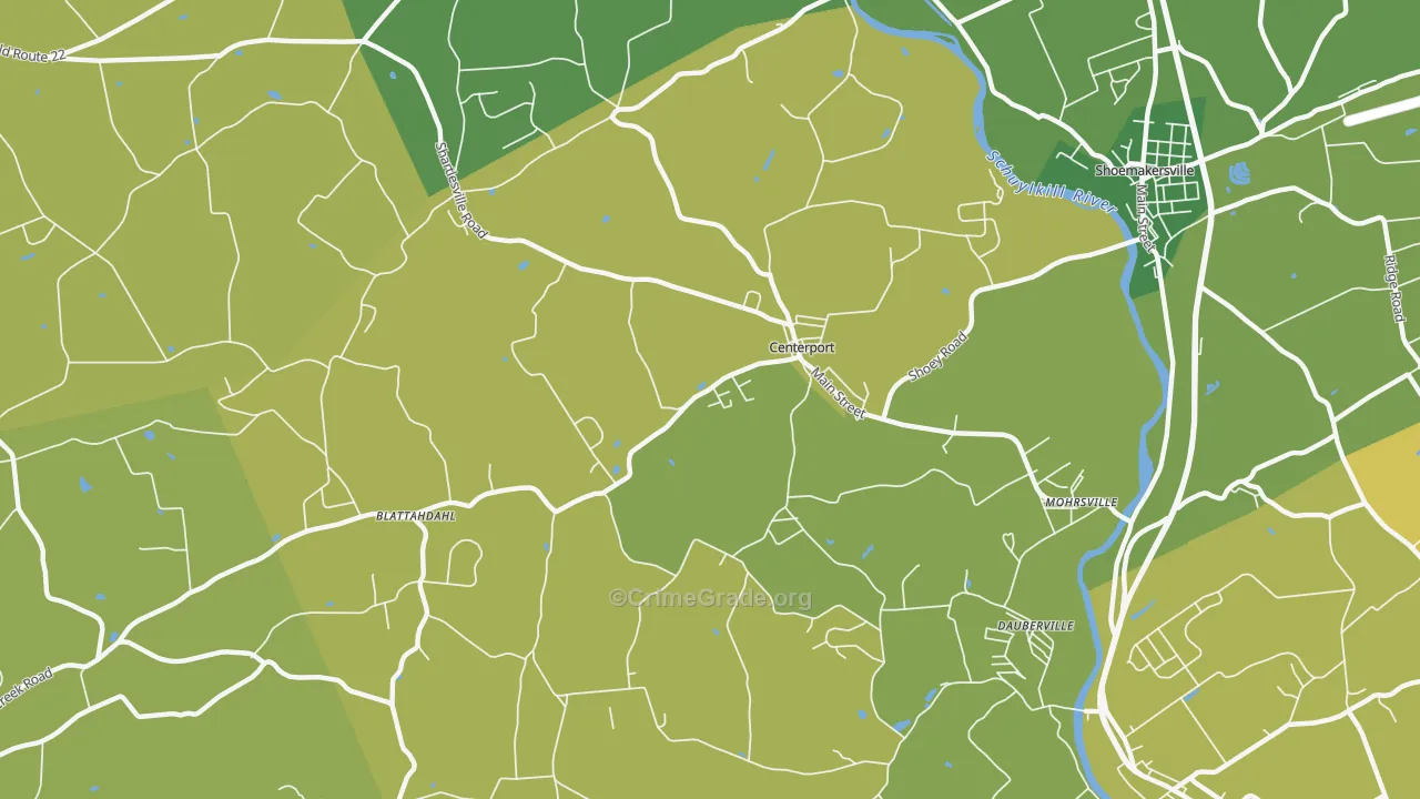 Centerport, PA Map of Burglary Rates