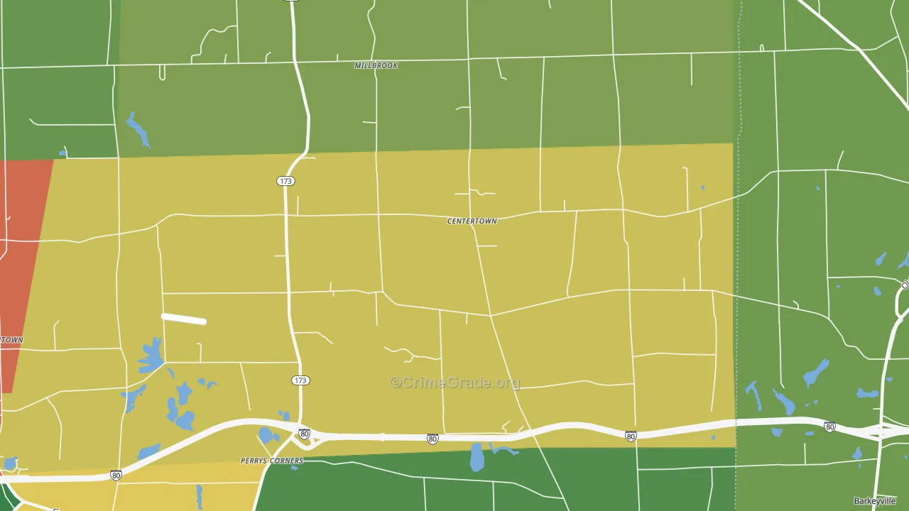 Centertown, PA Map of Burglary Rates
