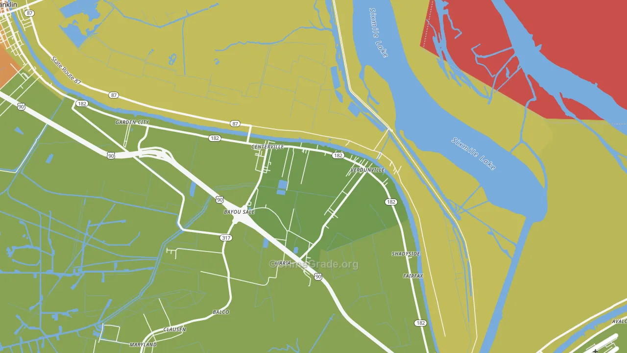 Centerville, LA Map of Burglary Rates