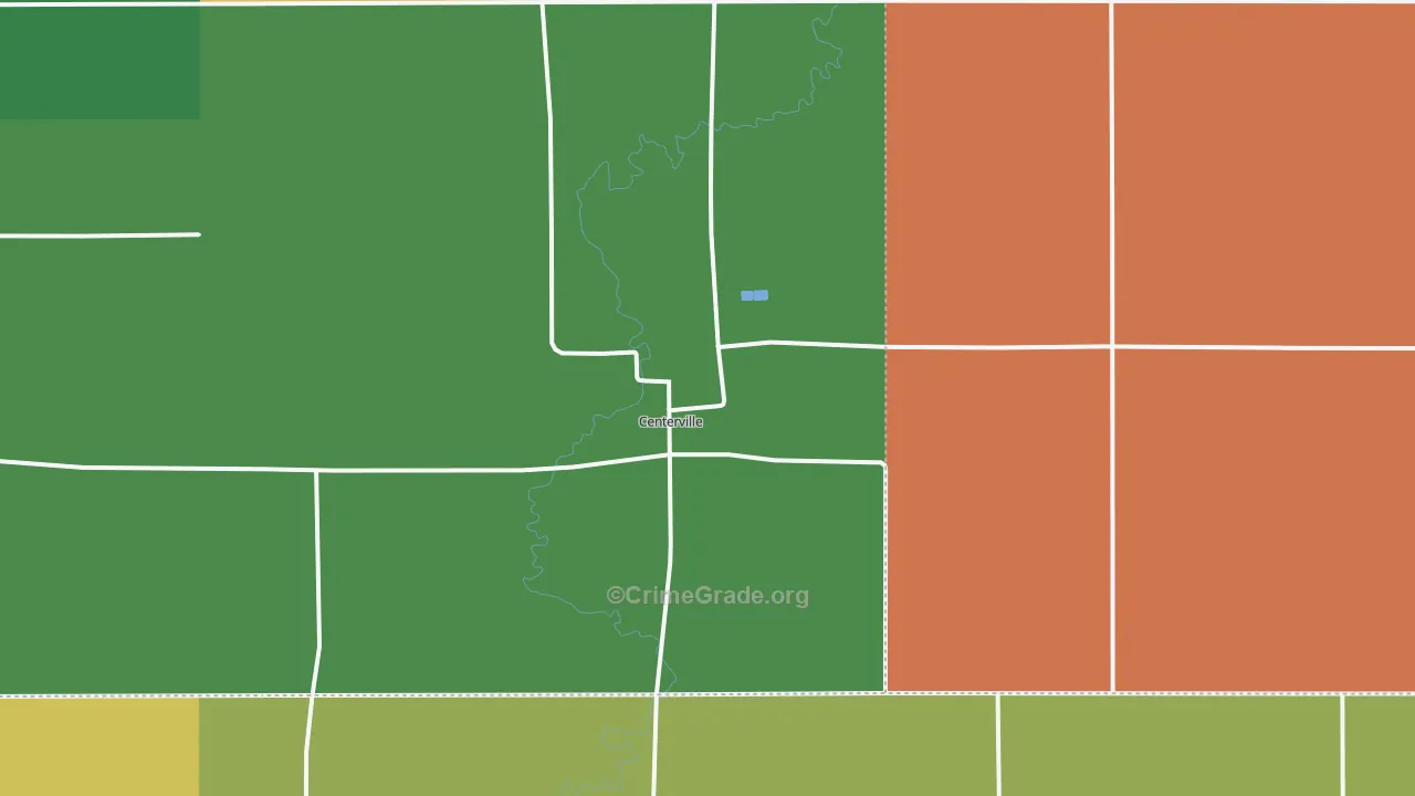 Centerville, SD Map of Burglary Rates