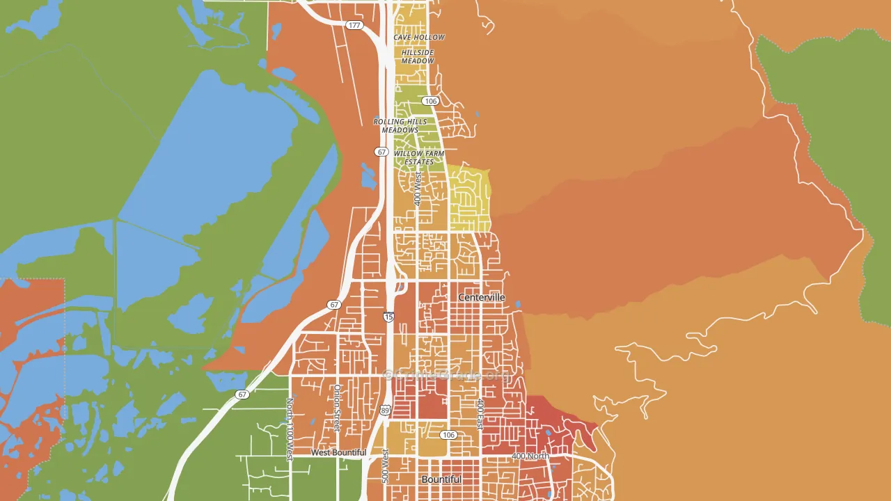 Centerville, UT Map of Burglary Rates