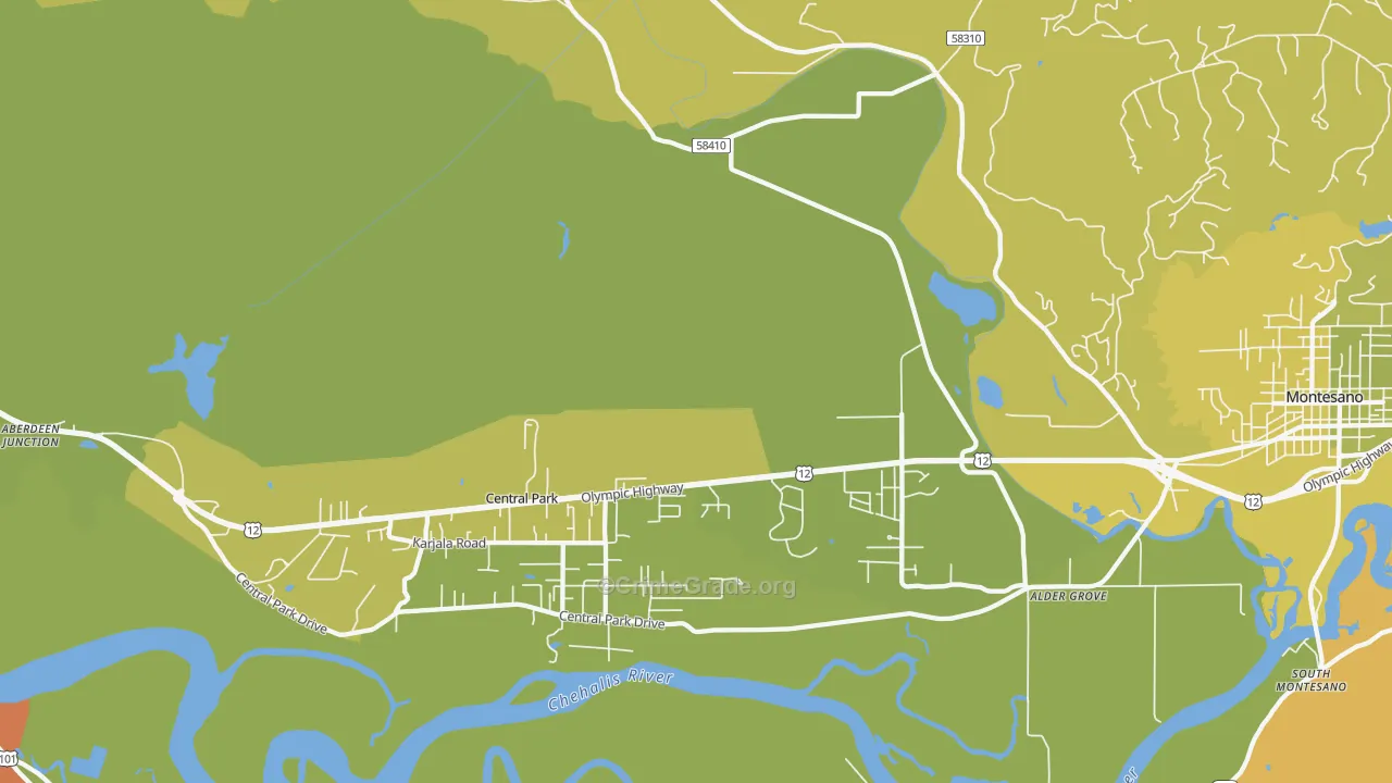 Central Park, WA Map of Burglary Rates