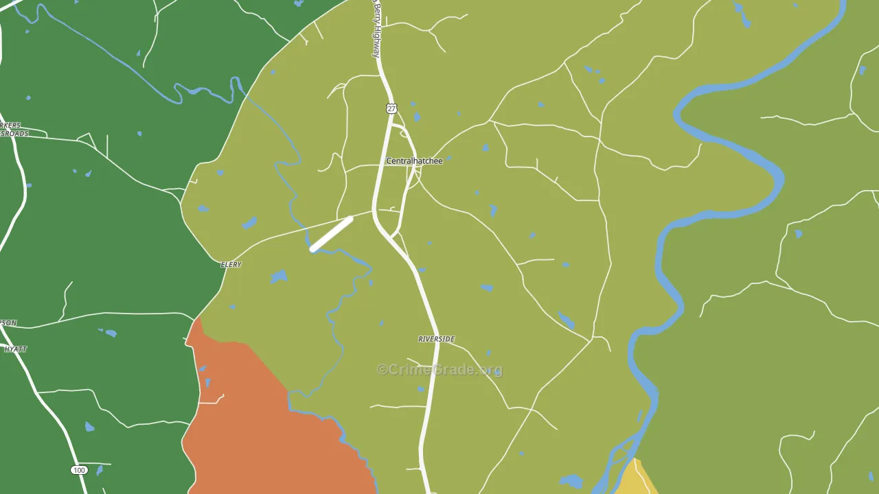 Centralhatchee, GA Map of Burglary Rates