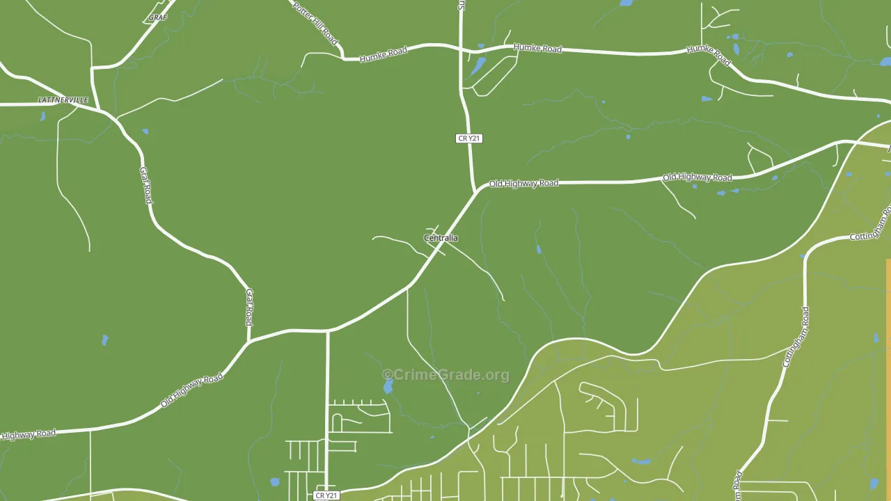 Centralia, IA Map of Burglary Rates