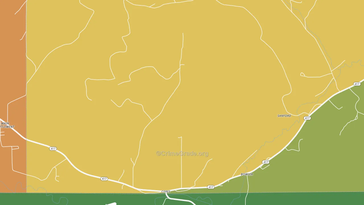 Ceres, NY Map of Burglary Rates