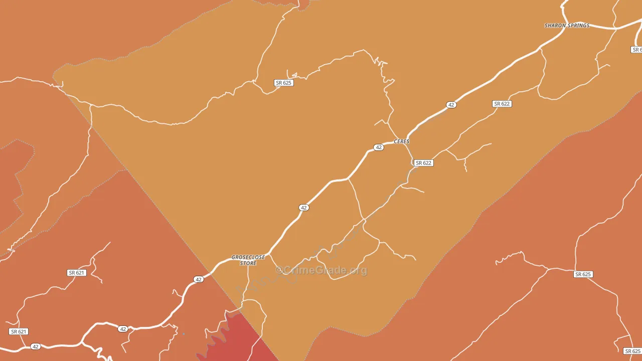 Ceres, VA Map of Burglary Rates
